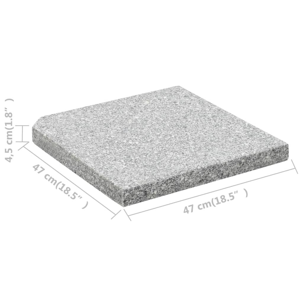 Utezi za suncobran 4 kom sivi granitni kvadratni 100 kg