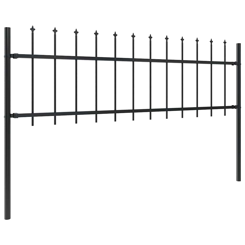 Vrtna ograda Woerden s vrhom koplja čelik 181x60 cm crna