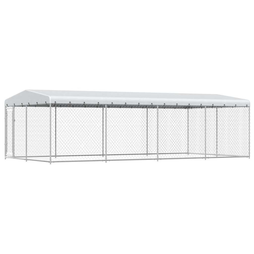 Vanjski kavez za pse s krovom 7,6 x 3,8 x 2,3 m