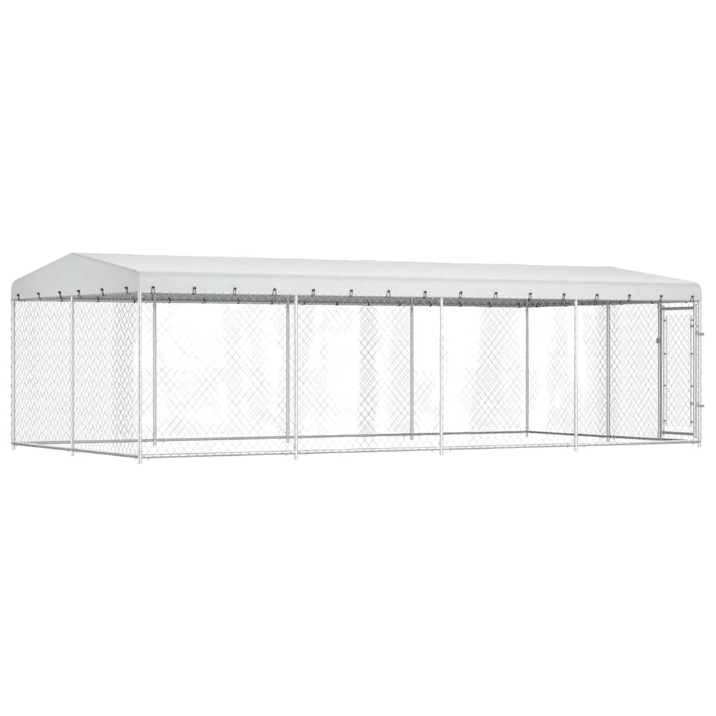 Vanjski kavez za pse s krovom 7,6 x 3,8 x 2,3 m