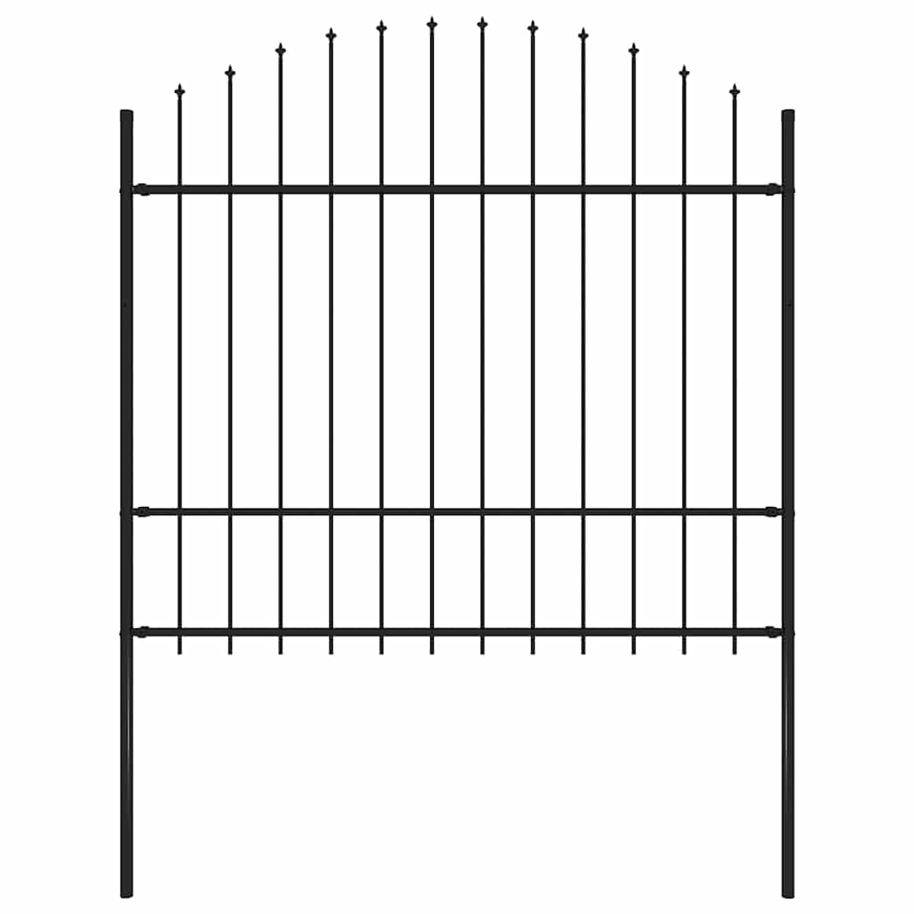 Vrtna ograda Woerden s vrhom koplja čelik 170x175 cm crna