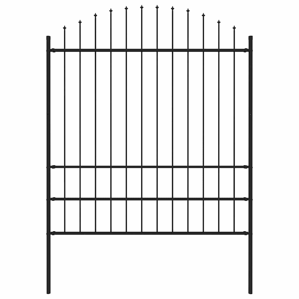 Vrtna ograda Woerden s vrhom koplja čelik 170x200 cm crna