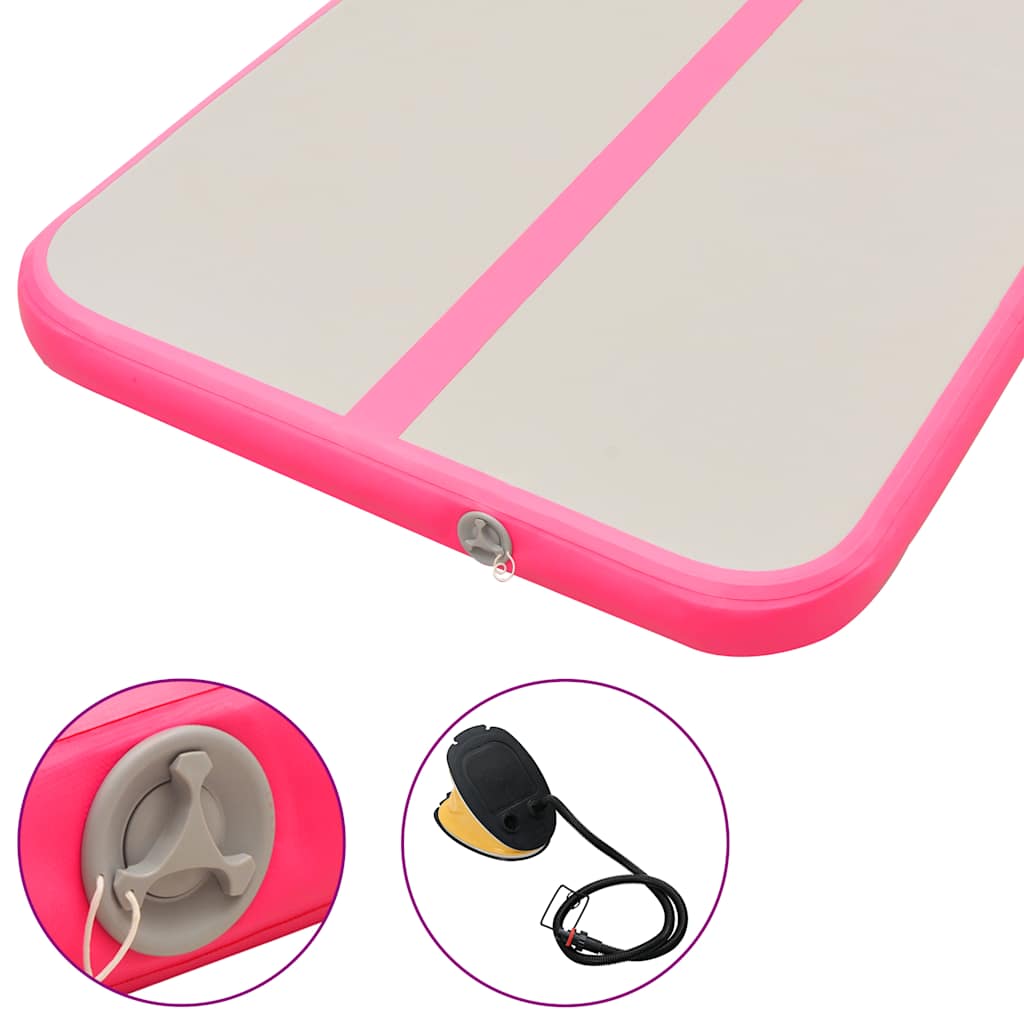 Strunjača na napuhavanje s crpkom 400 x 100 x 10 cm PVC roza