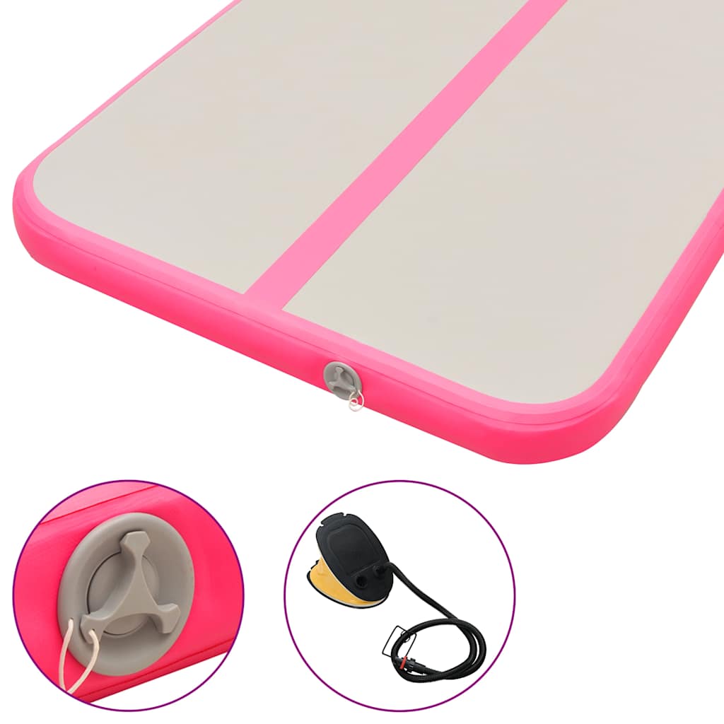 Strunjača na napuhavanje s crpkom 600 x 100 x 10 cm PVC roza