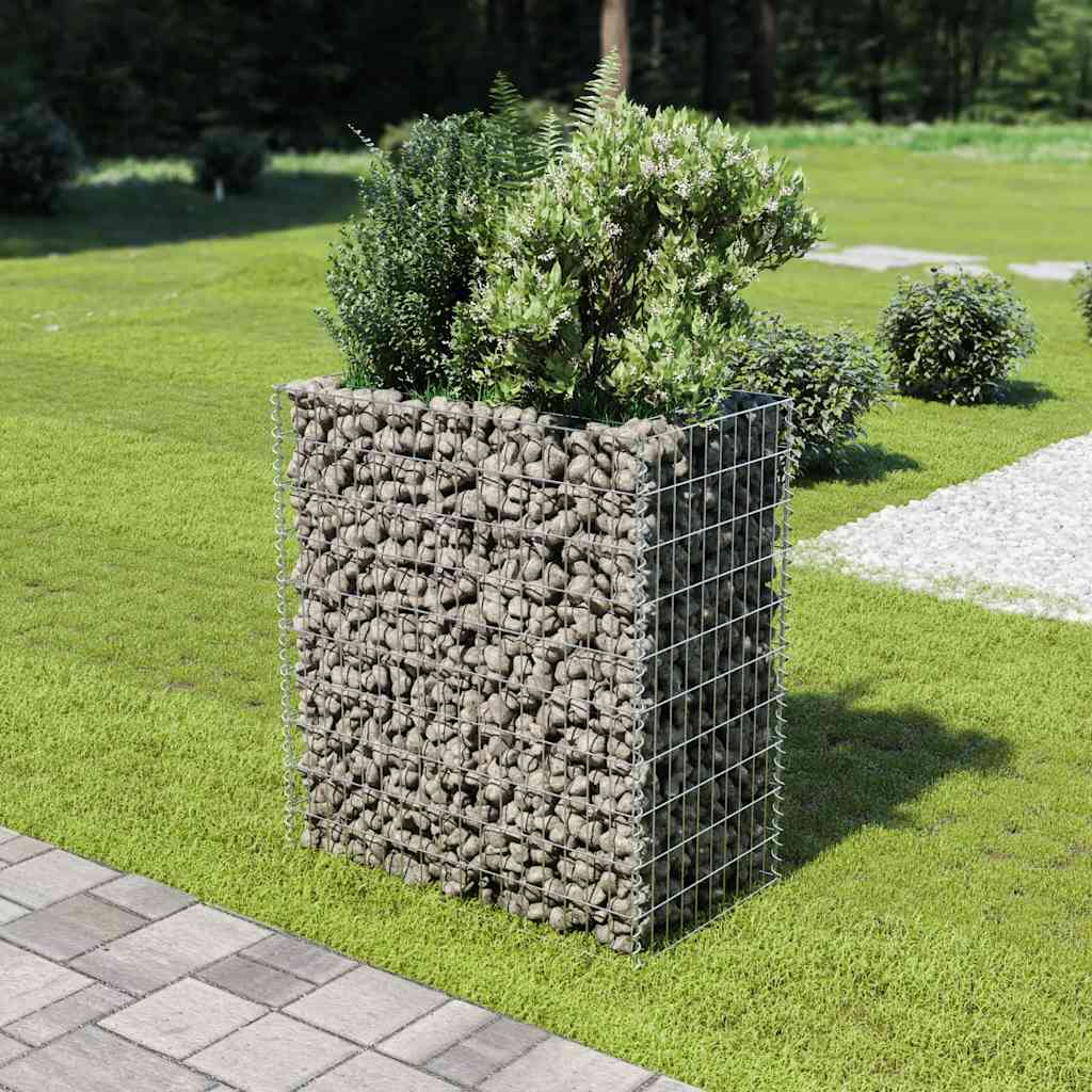 Gabionska sadilica od pocinčanog čelika 90 x 50 x 100 cm