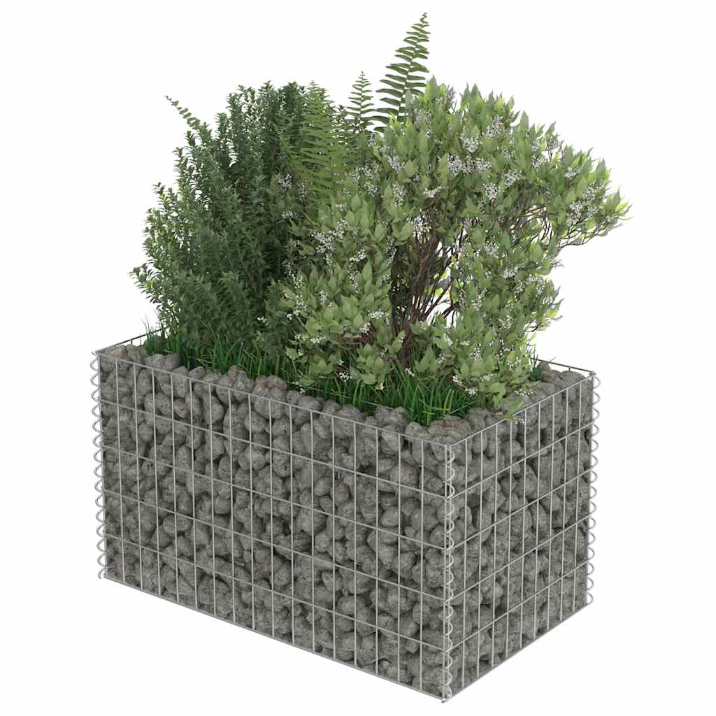 Gabionska sadilica od pocinčanog čelika 90 x 50 x 50 cm
