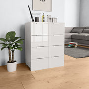 Komoda visoki sjaj bijela 60 x 35 x 80 cm od konstruiranog drva