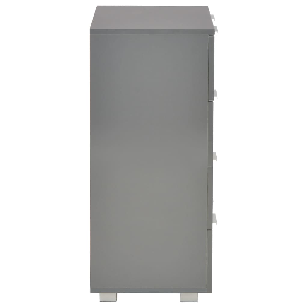Komoda visoki sjaj siva 60 x 35 x 80 cm od konstruiranog drva