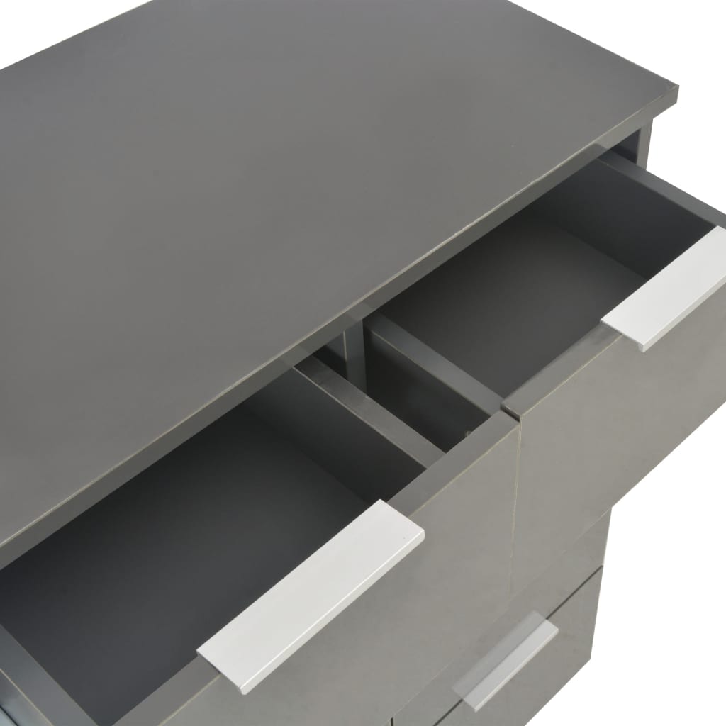 Komoda visoki sjaj siva 60 x 35 x 80 cm od konstruiranog drva