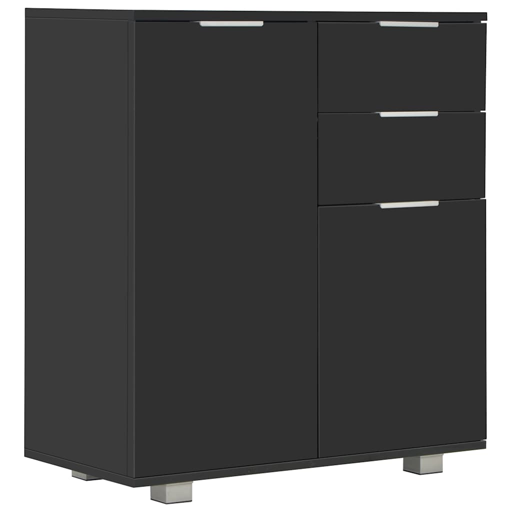 Komoda visoki sjaj crna 71x35x80 cm od konstruiranog drva