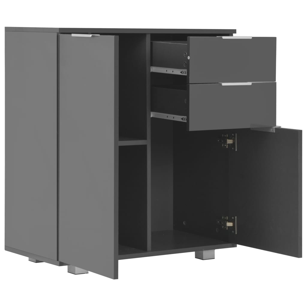 Komoda visoki sjaj siva 71x35x80 cm od konstruiranog drva
