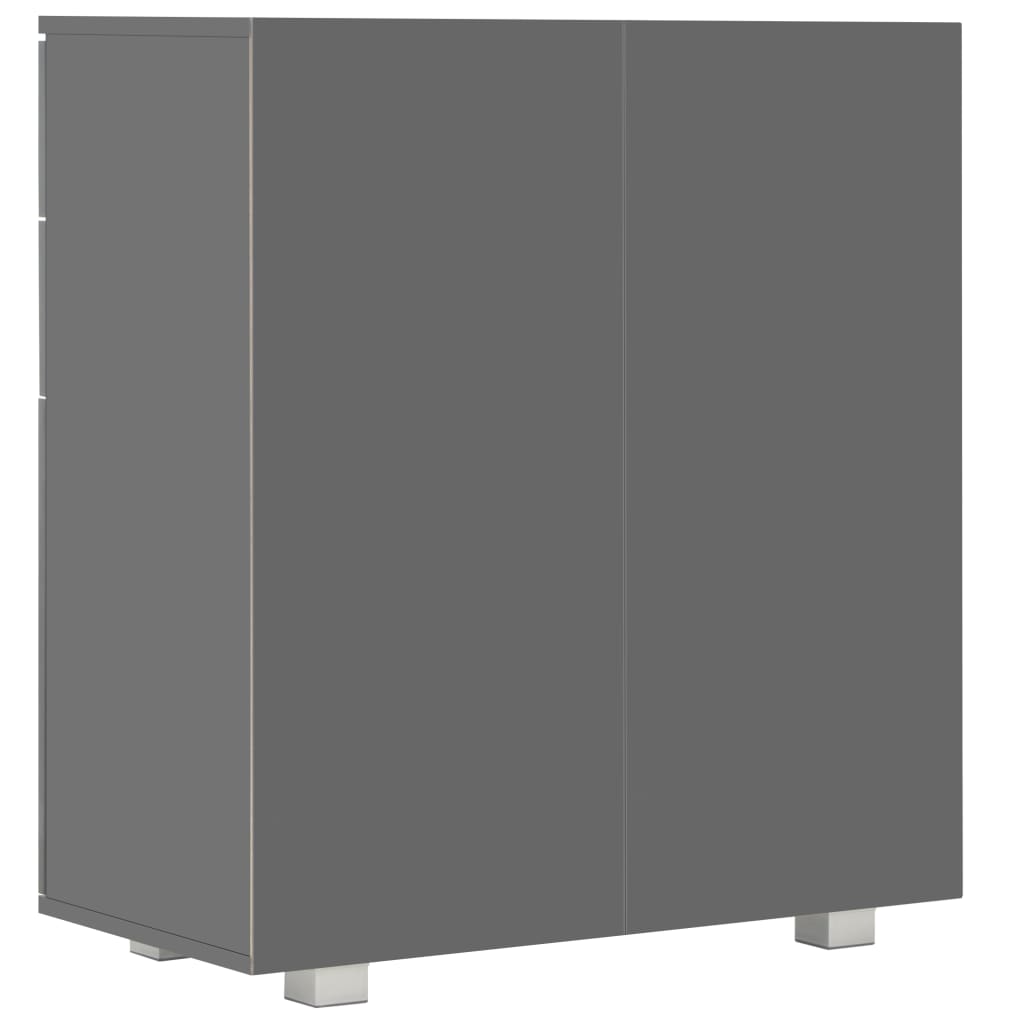 Komoda visoki sjaj siva 71x35x80 cm od konstruiranog drva