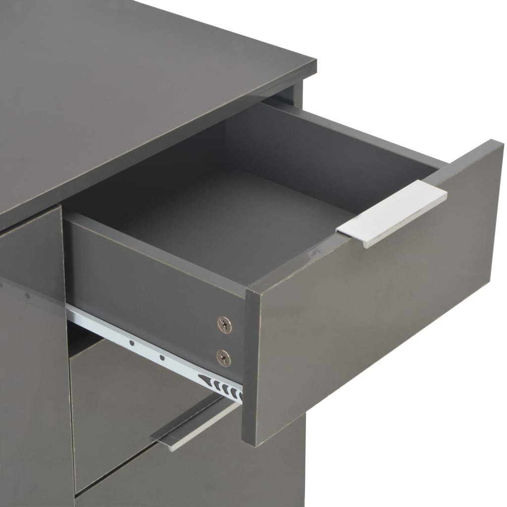 Komoda visoki sjaj siva 71x35x80 cm od konstruiranog drva