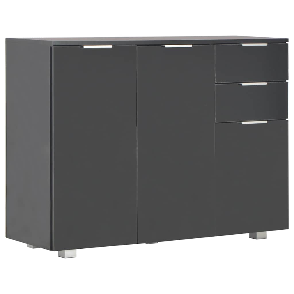 Komoda visoki sjaj crna 107x35x80,5 cm