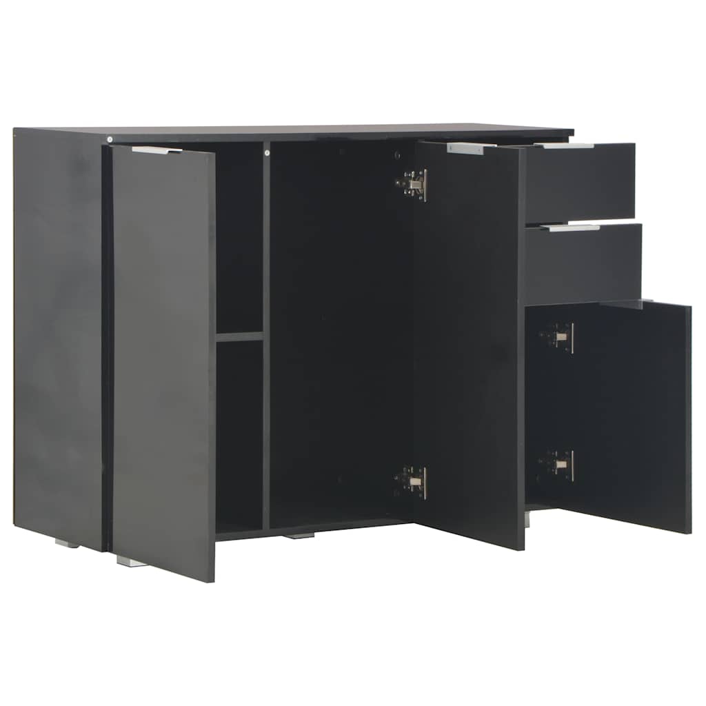 Komoda visoki sjaj crna 107x35x80,5 cm