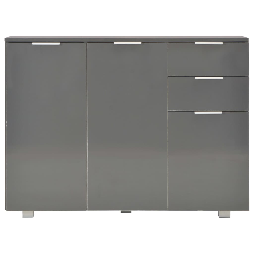 Komoda visoki sjaj siva 107x35x80,5 cm