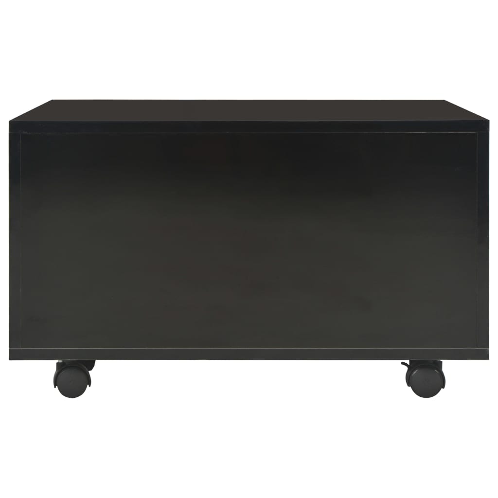 Stolić za kavu visoki sjaj crni 60x60x35 cm konstruirano drvo