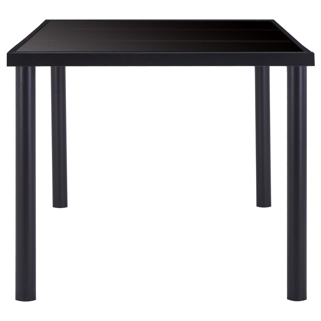 Blagovaonski stol crni 180 x 90 x 75 cm od kaljenog stakla
