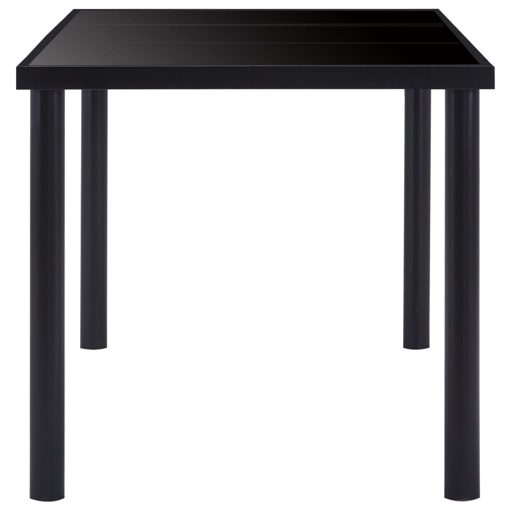 Blagovaonski stol crni 200 x 100 x 75 cm od kaljenog stakla