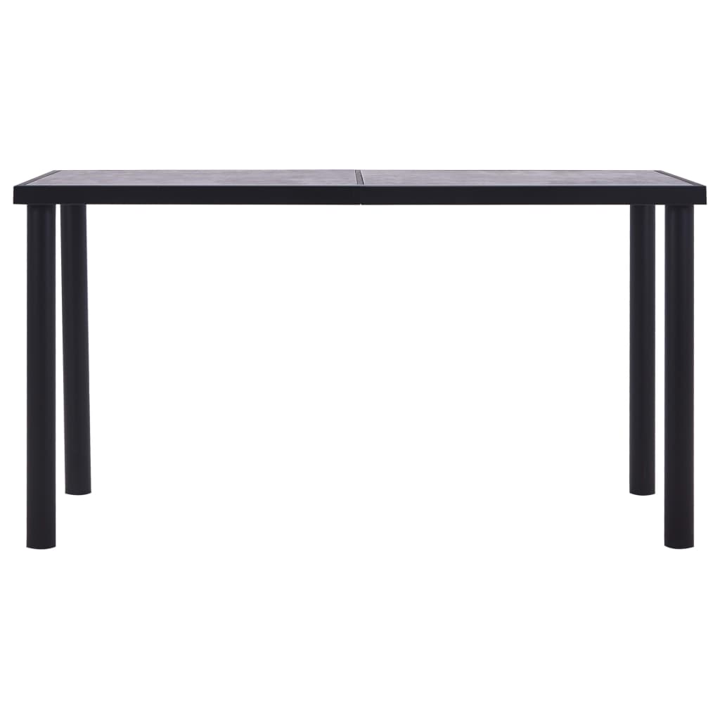 Blagovaonski stol crni i siva boja betona 140 x 70 x 75 MDF