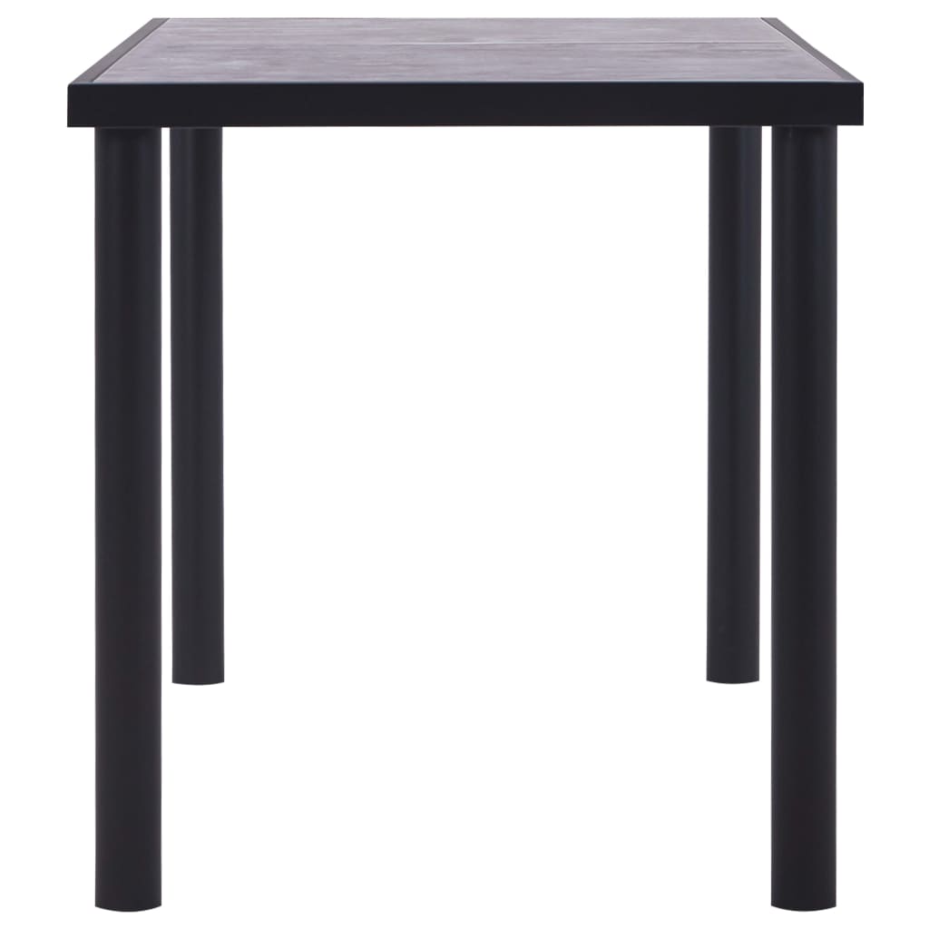 Blagovaonski stol crni i siva boja betona 140 x 70 x 75 MDF