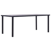 Blagovaonski stol crni i siva boja betona 200 x 100 x 75 cm MDF