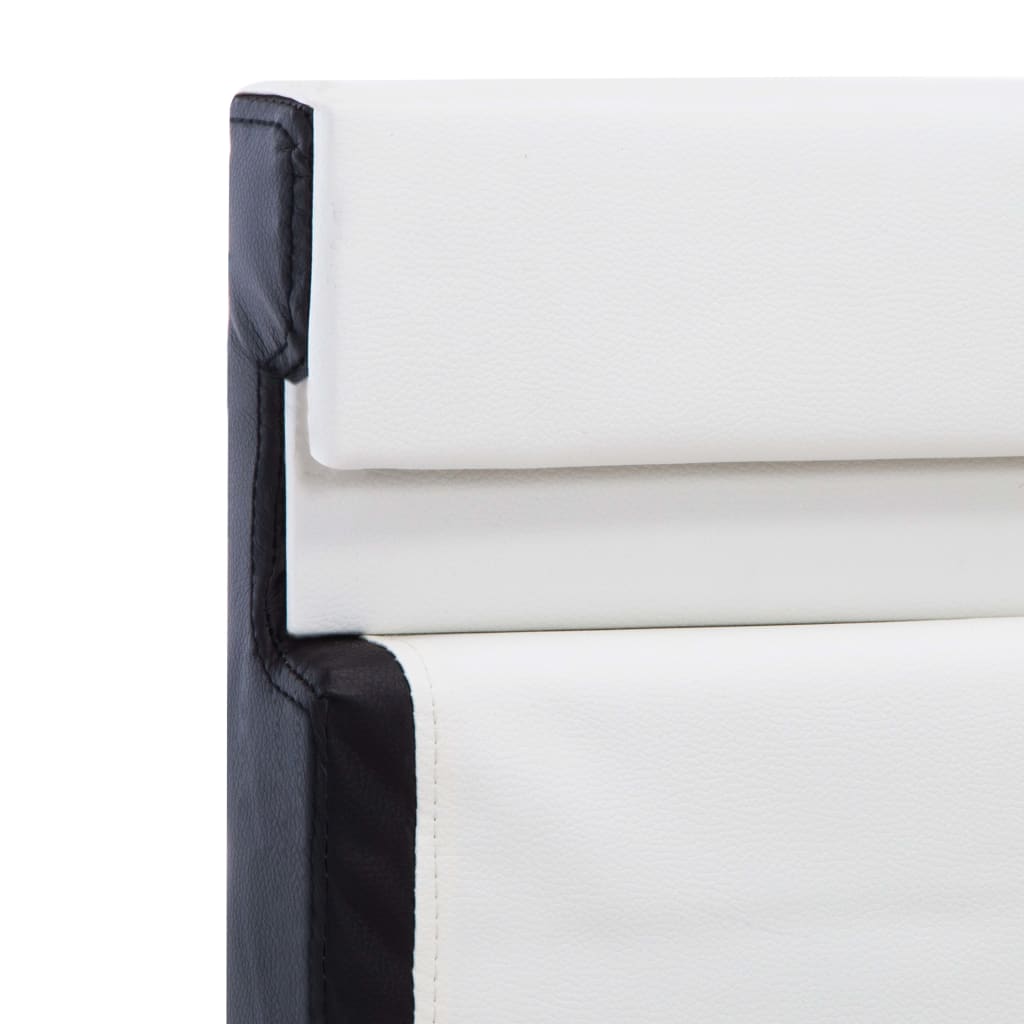 Okvir za krevet od umjetne kože LED bijelo-crni 90 x 200 cm