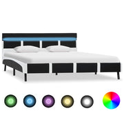 Okvir za krevet od umjetne kože s LED svjetlom crni 160x200 cm