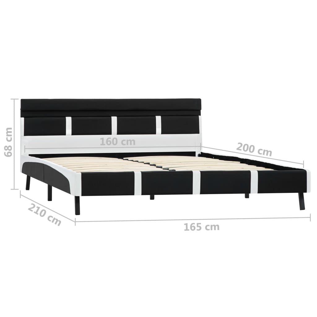 Okvir za krevet od umjetne kože s LED svjetlom crni 160x200 cm