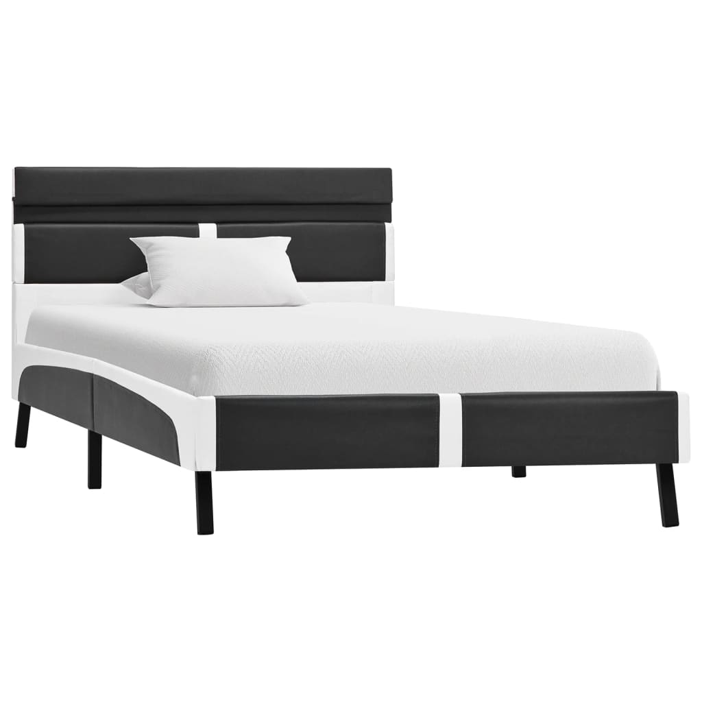 Okvir za krevet od umjetne kože s LED svjetlom sivi 90 x 200 cm