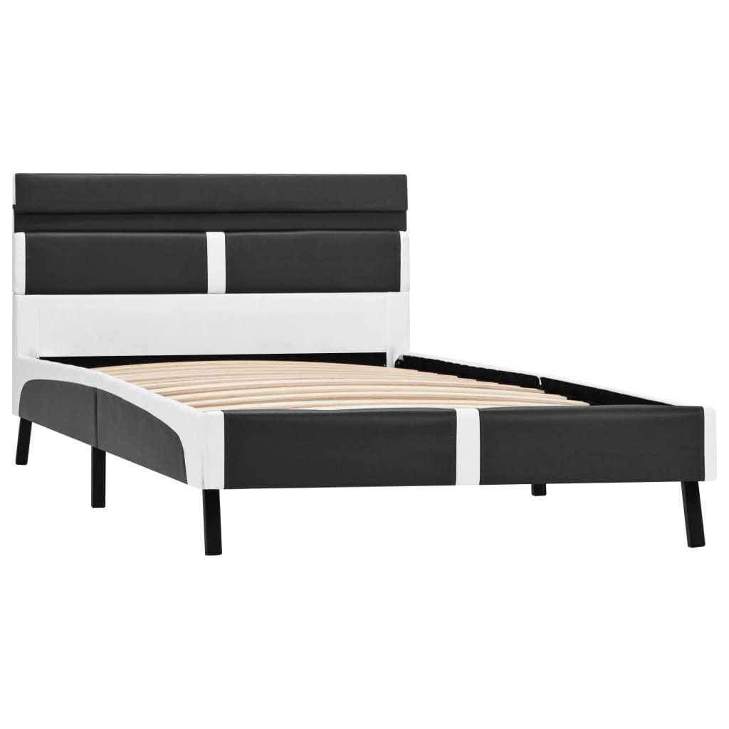 Okvir za krevet od umjetne kože s LED svjetlom sivi 90 x 200 cm