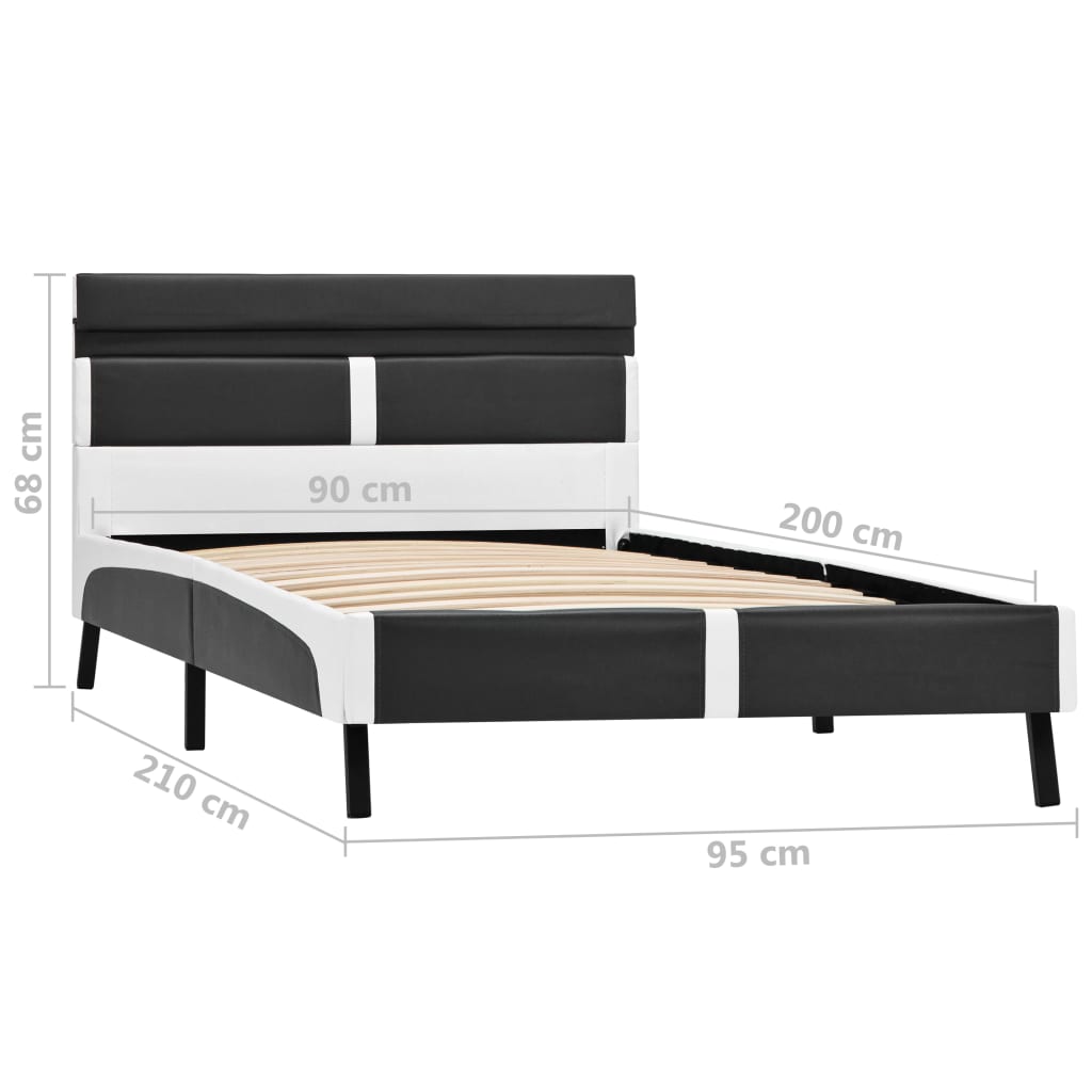 Okvir za krevet od umjetne kože s LED svjetlom sivi 90 x 200 cm