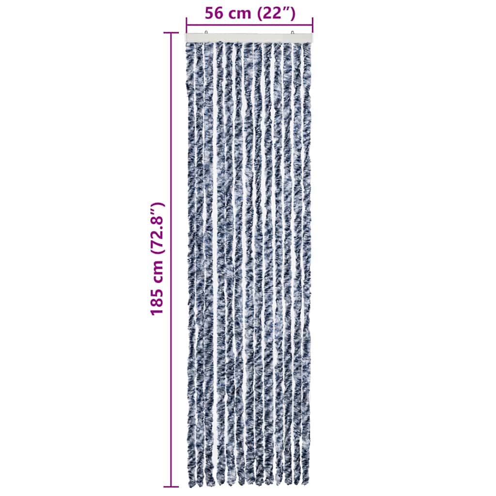 Zastor protiv insekata plavo-bijelo-srebrni 56 x 185 cm šenil