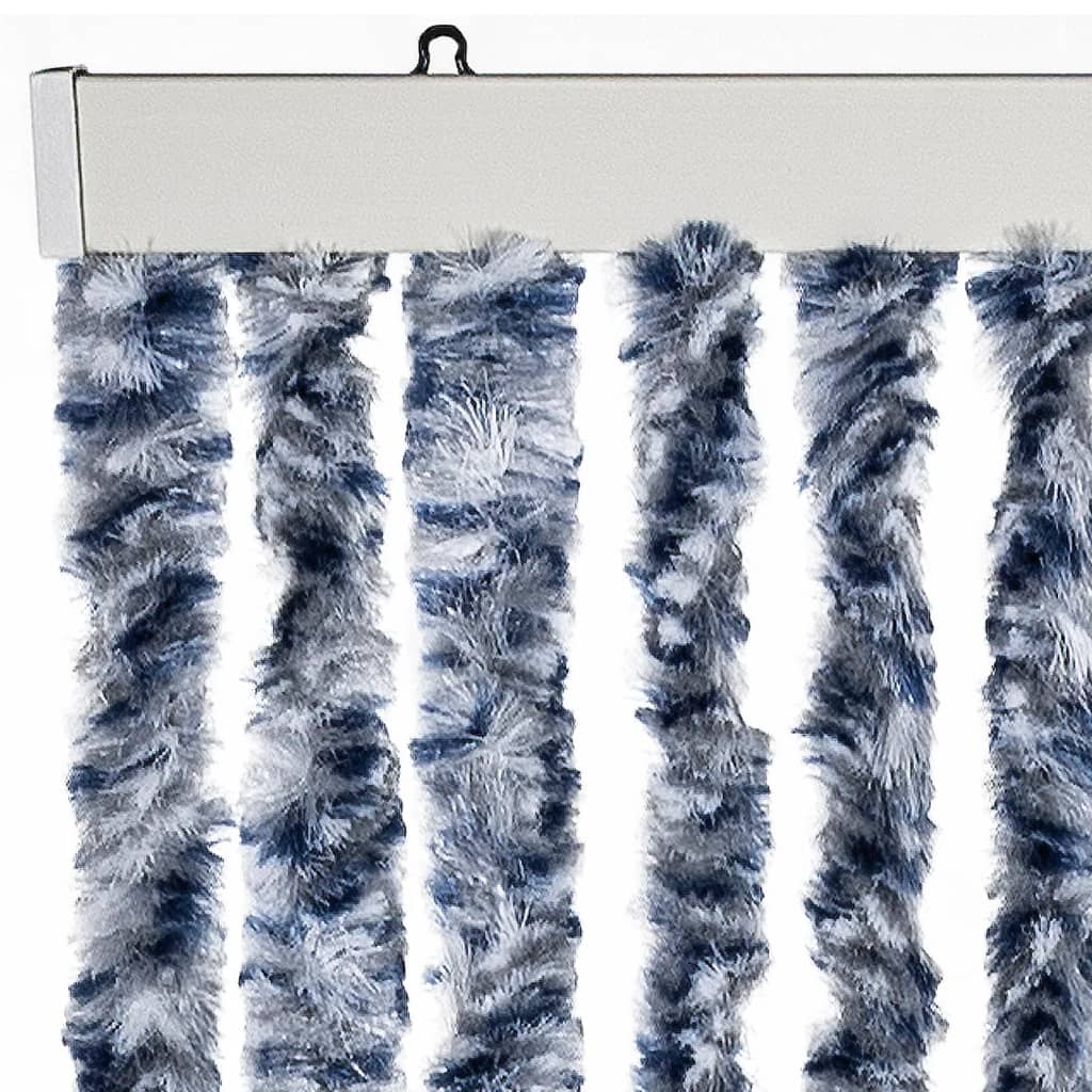 Zastor protiv insekata plavo-bijelo-srebrni 100 x 220 cm šenil