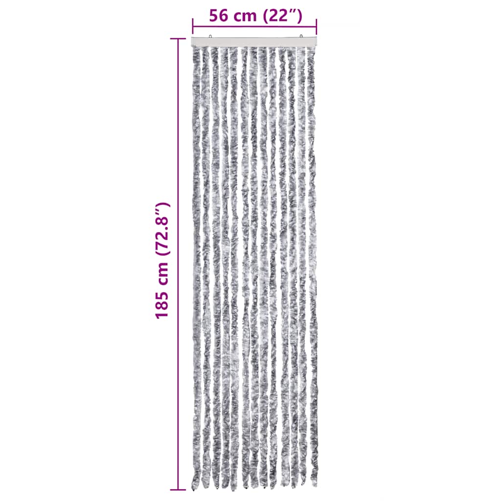 Zastor protiv insekata sivo-bijeli 56 x 185 cm šenil