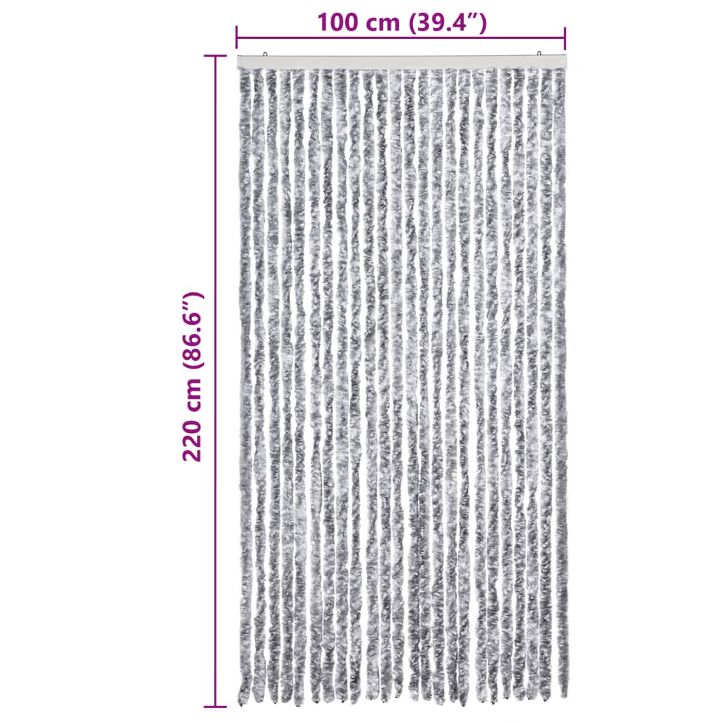 Zastor protiv insekata sivo-bijeli 100 x 220 cm šenil