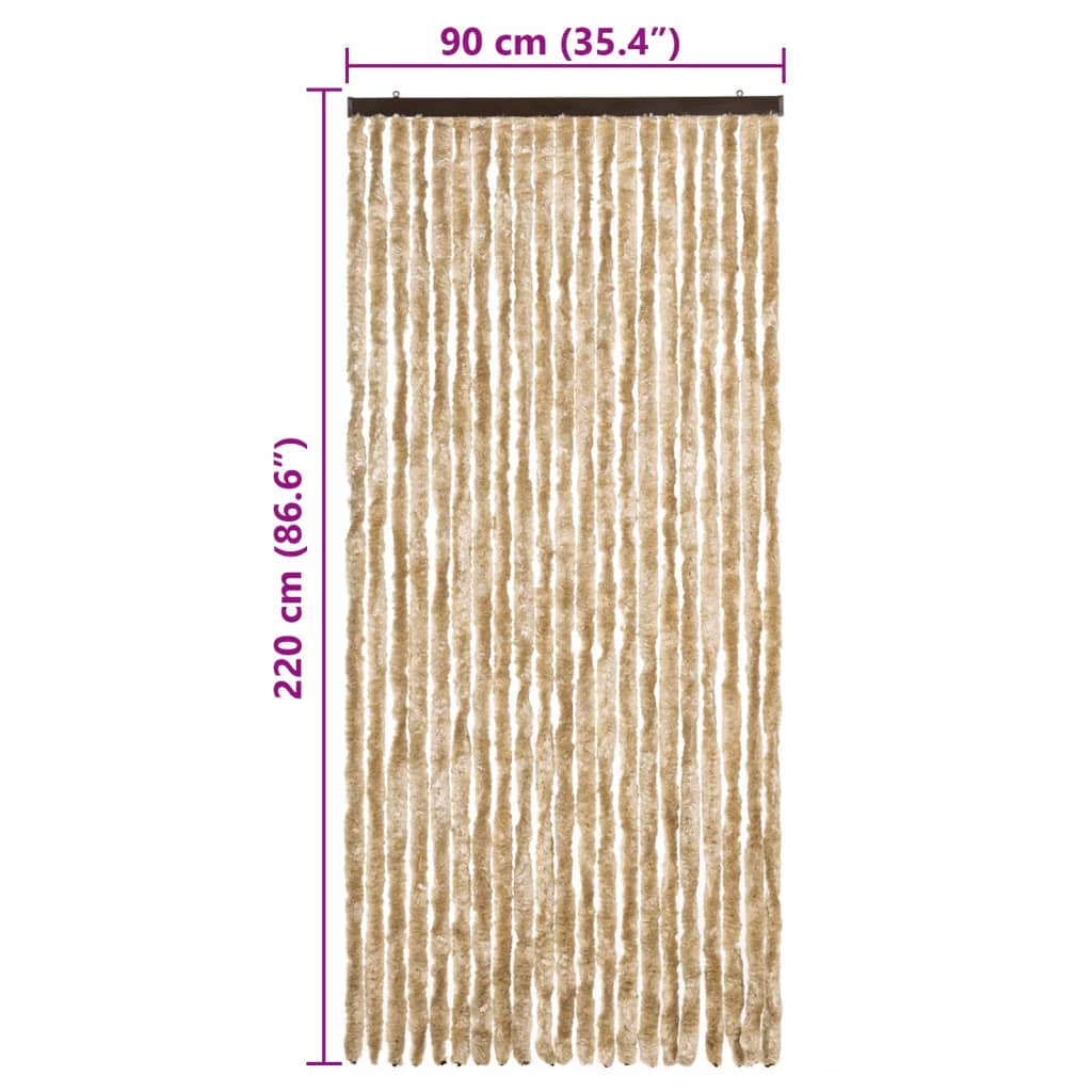 Zastor protiv insekata bež 90 x 220 cm šenil