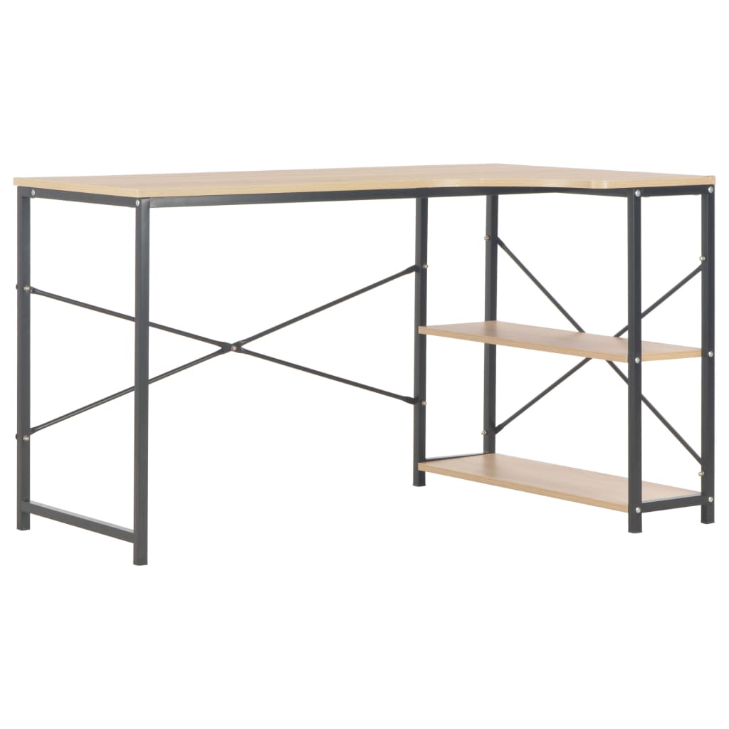 Stol za računalo crni i boja hrasta 120 x 72 x 70 cm