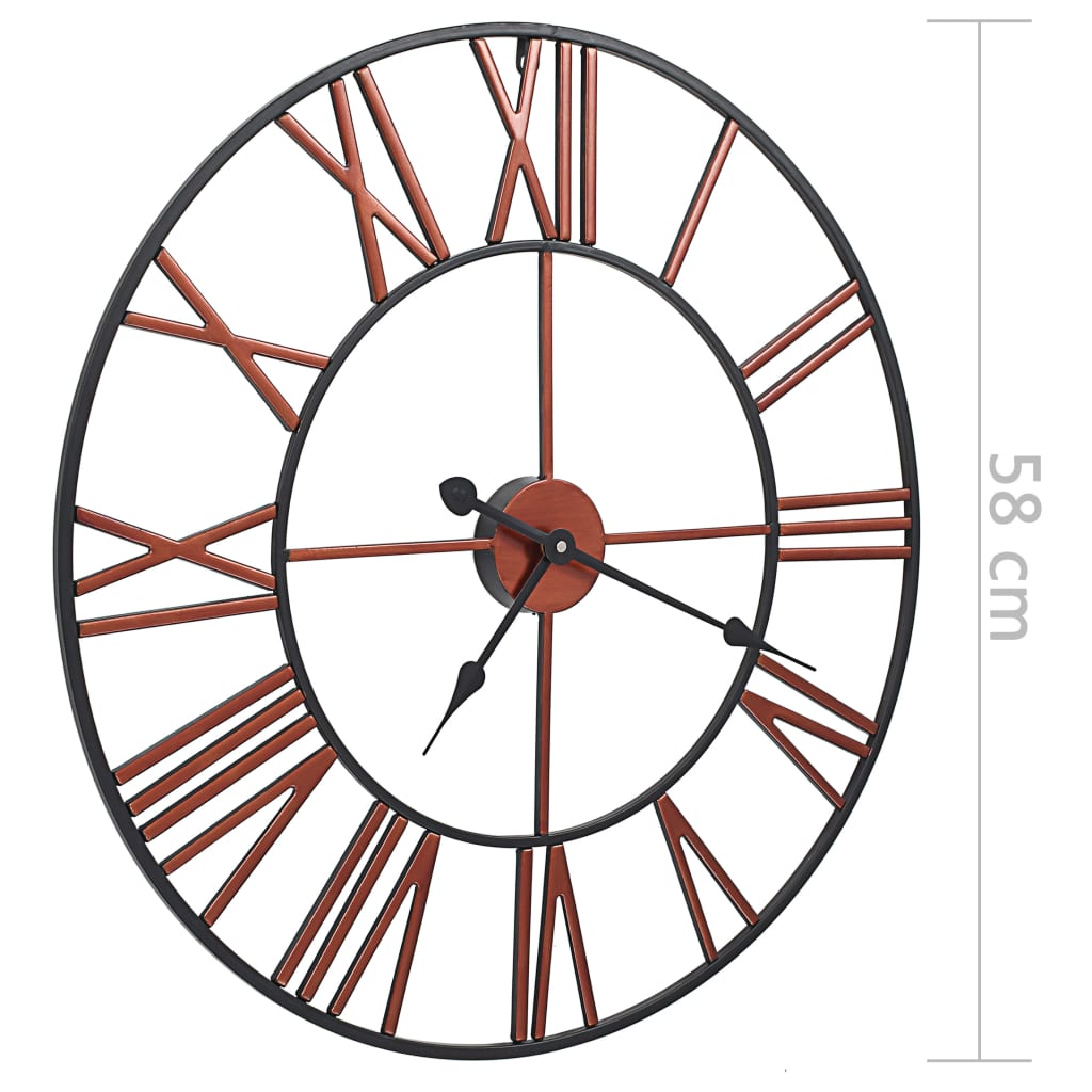 Zidni sat metalni 58 cm crveni