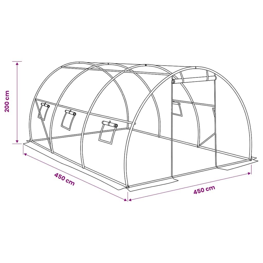 Plastenik 13,5 m² 450 x 300 x 200 cm