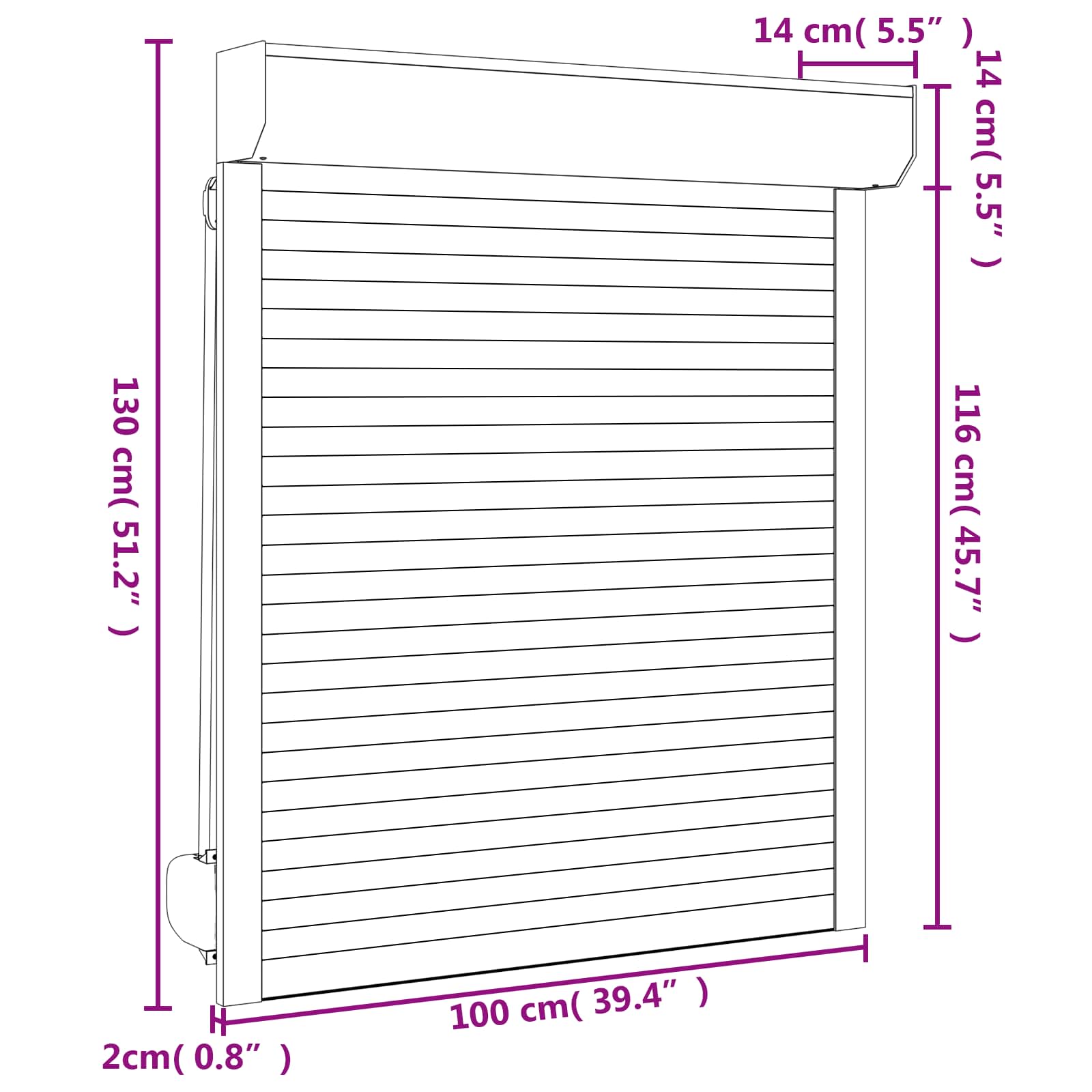 Roletna Bijeli 100 x 130 cm Aluminij i poliuretan