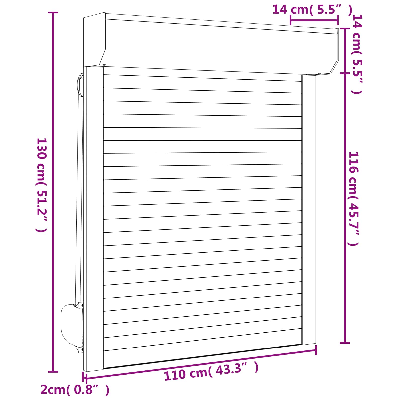 Roletna Antracit 110 x 130 cm Aluminij i poliuretan