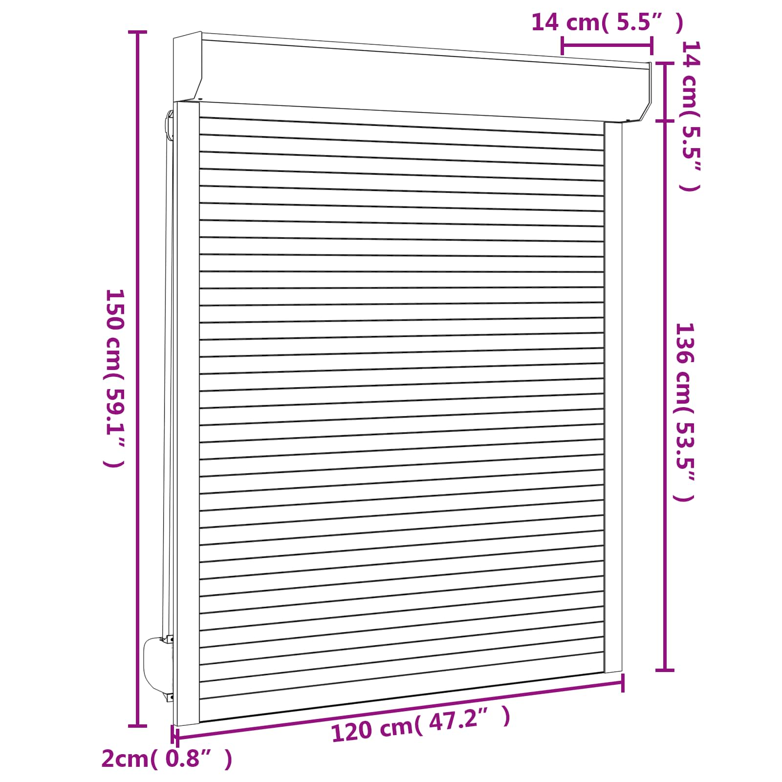 Roletna Antracit 120 x 150 cm Aluminij i poliuretan