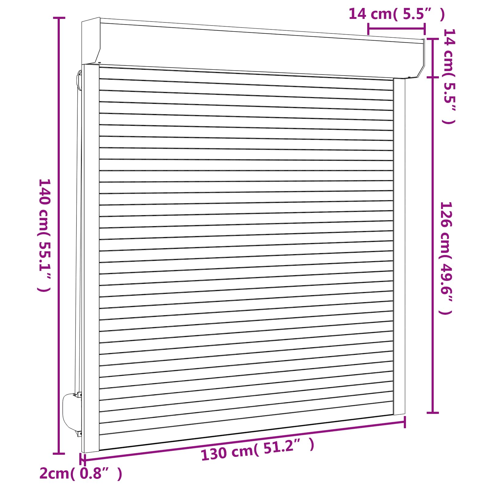 Roletna Antracit 130 x 140 cm Aluminij i poliuretan