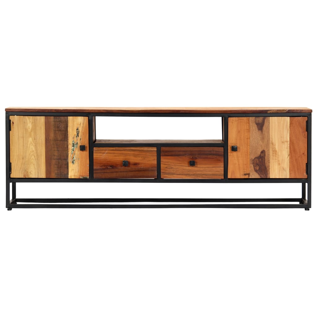 TV ormarić 120x30x40 cm od masivnog obnovljenog drva i čelika