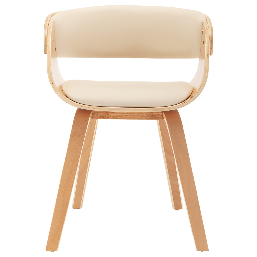 Blagovaonska stolica krem od savijenog drva i umjetne kože