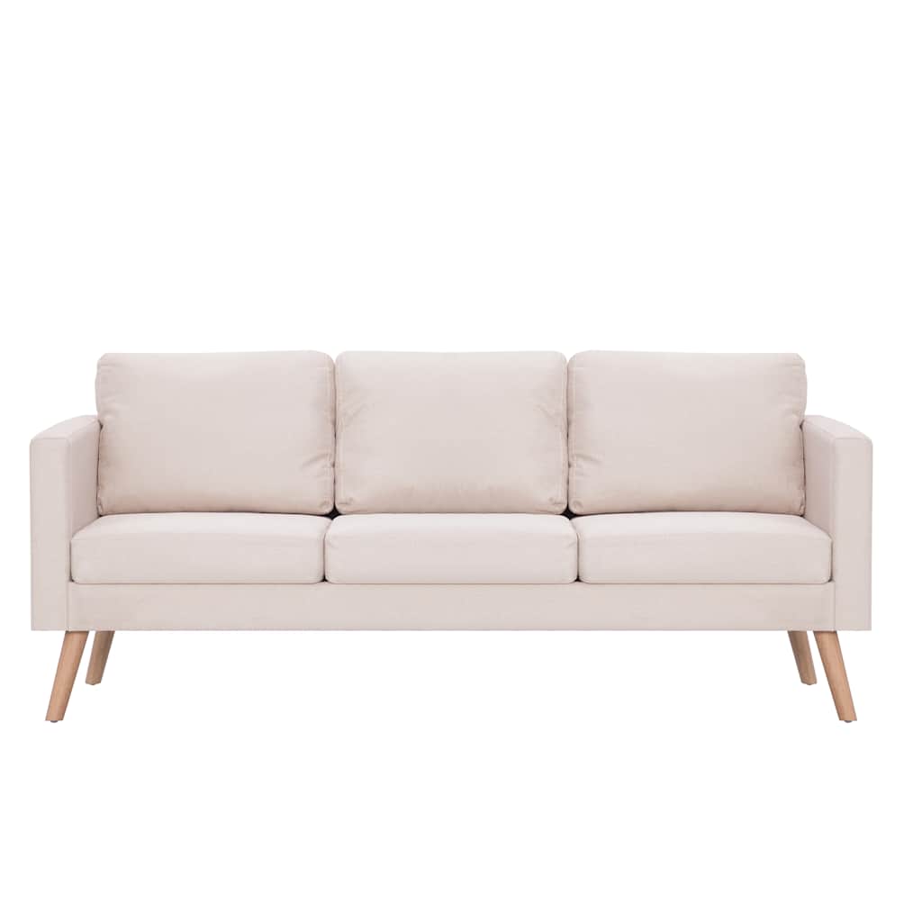 2-dijelni set sofa od tkanine krem