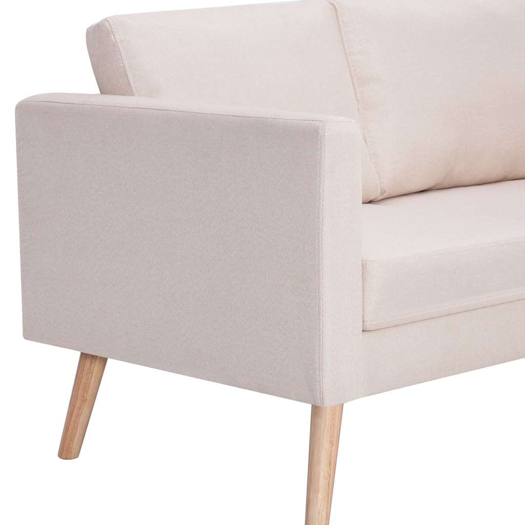 2-dijelni set sofa od tkanine krem