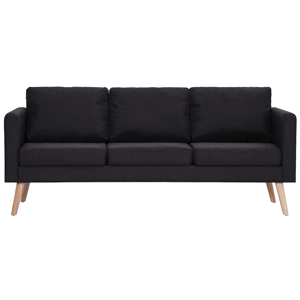 2-dijelni set sofa od tkanine crni