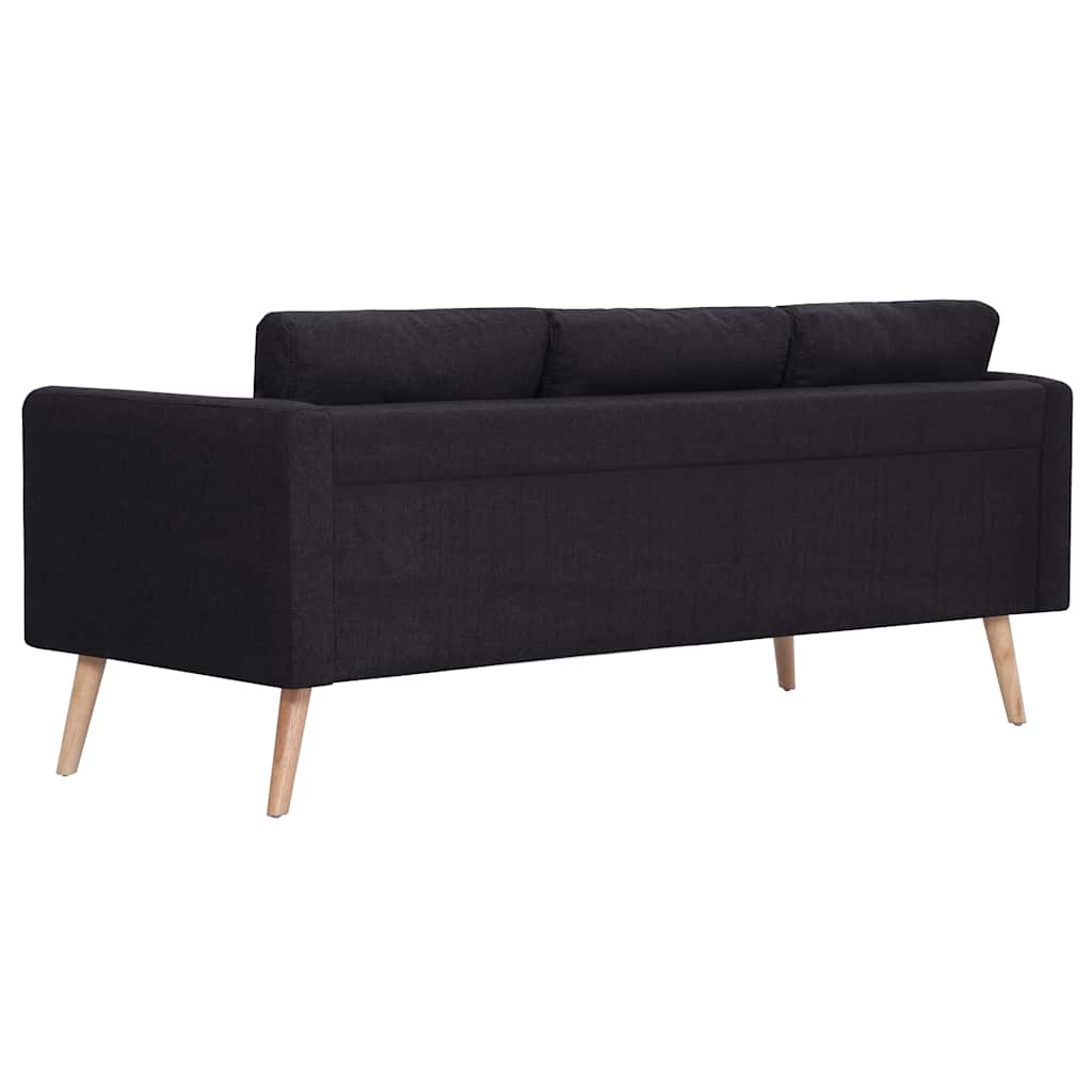 2-dijelni set sofa od tkanine crni